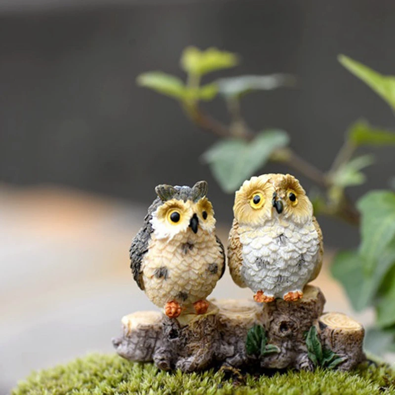16 шт. миниатюрные ночные фигурки совы искусственные животные как показано на