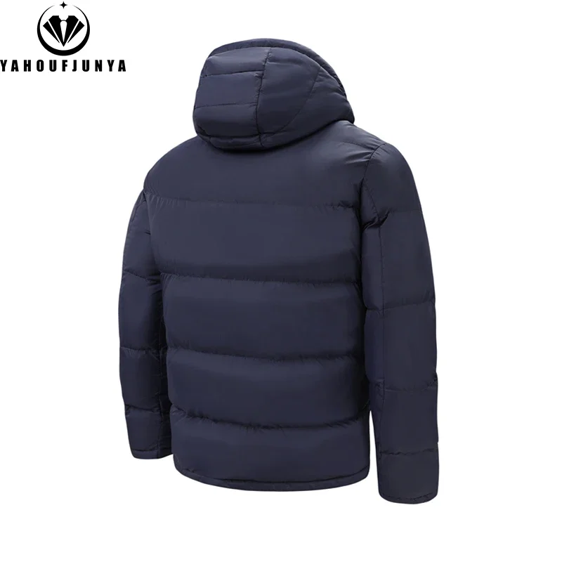 Зимняя мужская флисовая теплая уличная ветрозащитная куртка-парка со съемным