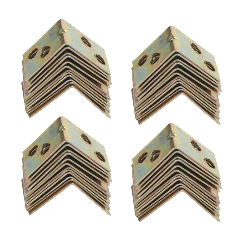 

Metal Shelf Support 90 Degree Right Angle Bracket 48Pcs Brass Tone