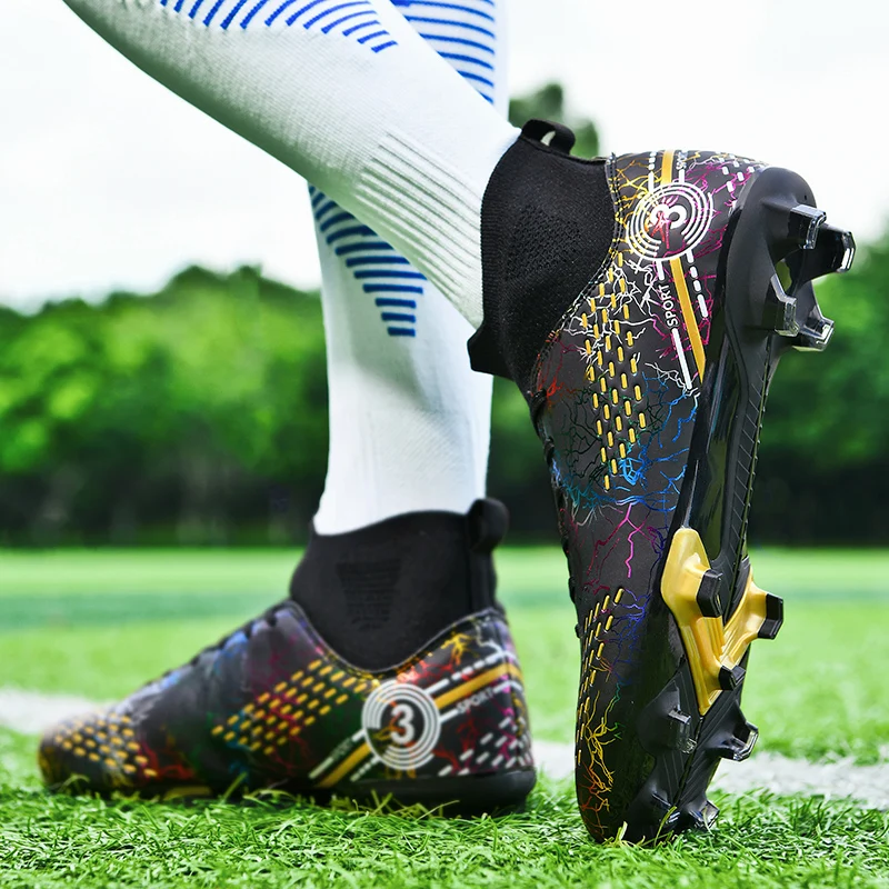 R.xjian Football Shoes  35-46  Men And Women Outdoor Sports High-top Sock  Large Size Long Spike  Spring Teenagers