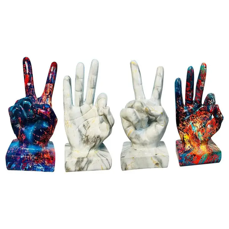 

Yes Hand Statue Resin Modern Dedicated Oil Painting Platinum Color Sculpture For Indoor Outdoor Home Decoration Ornaments