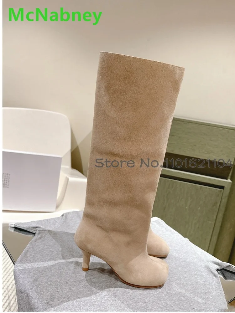 Женские ботинки на тонком высоком каблуке с квадратным носком новинка зимы 2024