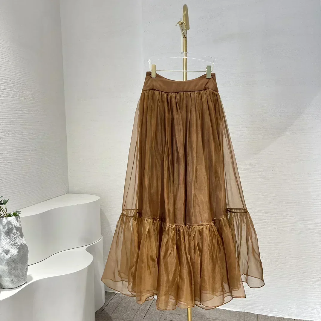 2024 кофейно-коричневый цвет высококачественные асимметричные блузки с лямкой на