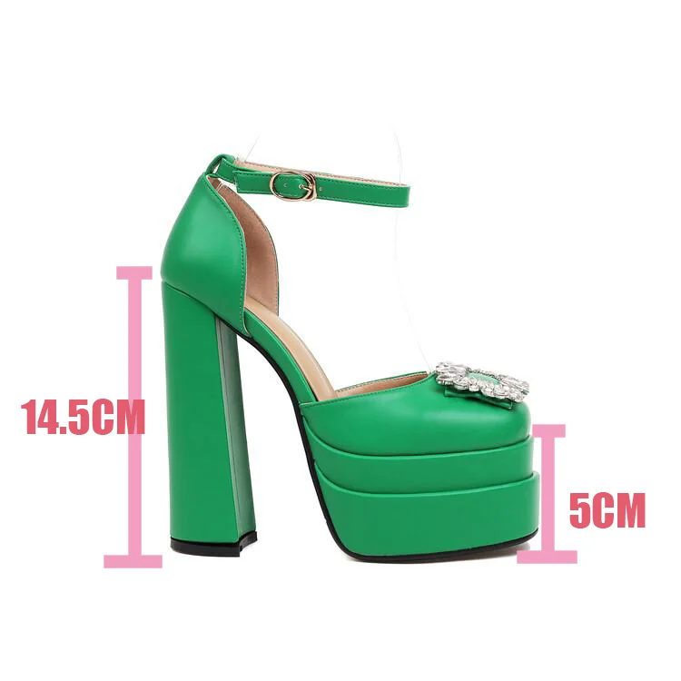 IPPEUM Women Platform Sandals 2023 New In Designer Rhinestone Thick Bottom Pumps Sexy y2k Bratz Shoes Brand Dupes images - 6