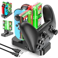oivo for switch joycon charger station for nintendo switch pro controller charging dock led indicator with 8 game card slot