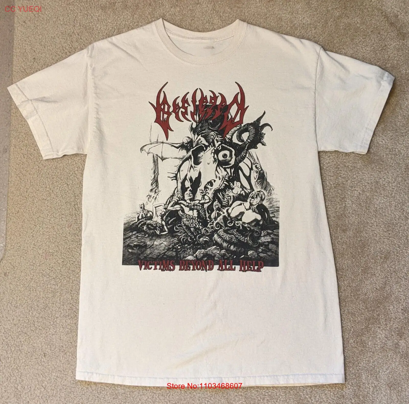 Хлопковая футболка унисекс Besieged Band Victims Beyond All Help Tour