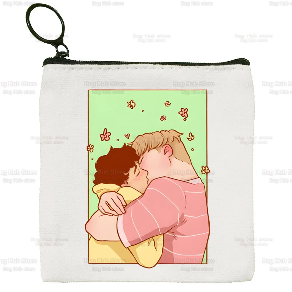 Heartstopper Square Bag Coin Purse Small Bag Nick and Charlie Card Bag Key Bag Coin Romance Tv Show Clutch Bag Zipper Key Bag