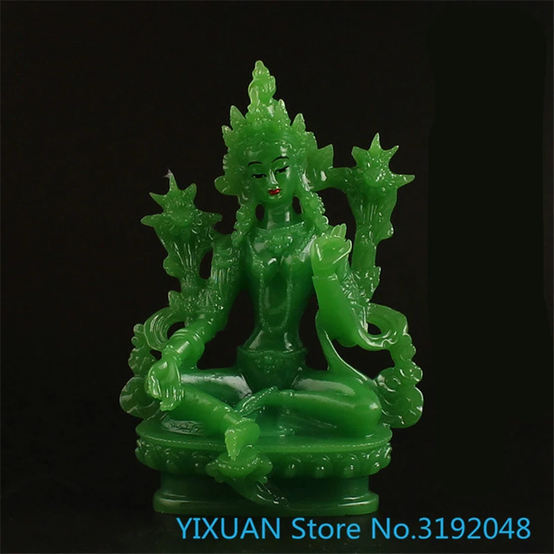 

Green tara, Tibetan tantric bodhisattva, 21 kwan-yin, a metaplastic imitated jade statue