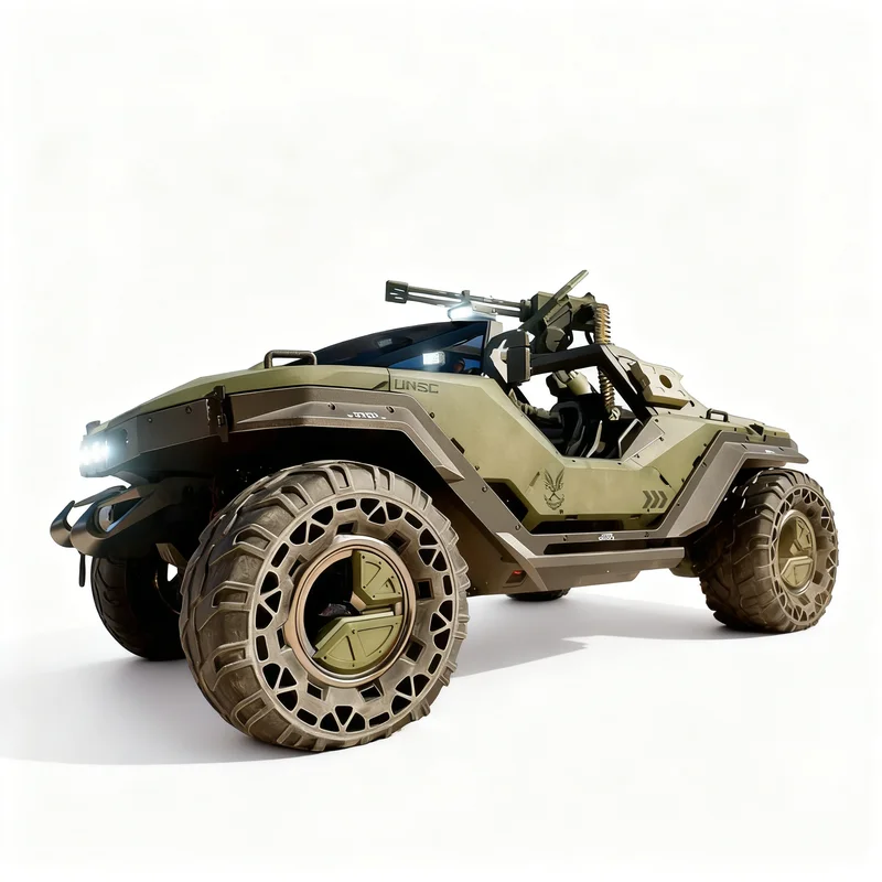 Фото 381 деталь MOC M12 Warthog Halo: Усовершенствованная демонстрационная модель из серии «Космическая галактика» (научно-фантастическая), строительные блоки, расширенный набор для сборки, премиум-игрушка, подарок №3
