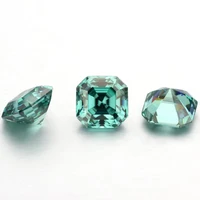 0 5 3ct green color vvs1 asscher cut moissanite loose stones with gra pass diamond tester for diy jewelry making ring earrings