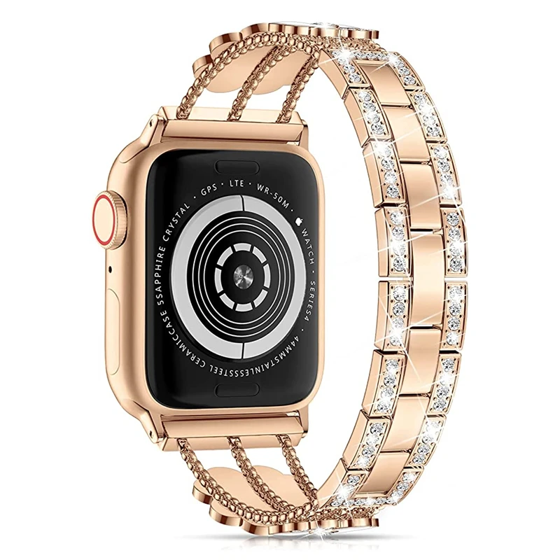 Bling Strap For Apple Watch Ultra 8 7 Band SE 6 5 4 45mm 41mm 44mm 40mm 49mmClover Stainless Steel Bracelet For iWatch 42mm 38mm