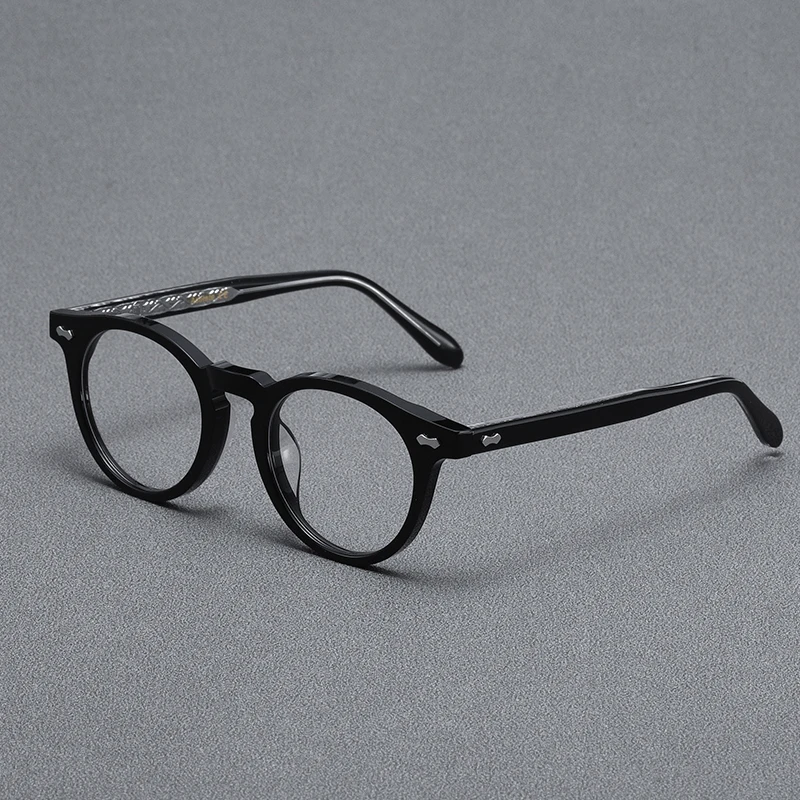 

Acetate Round Black Eyeglasses Acetate Frames Men Fashion Polygon Tortoise Prescription Classical Glasses Handamde Eyewear