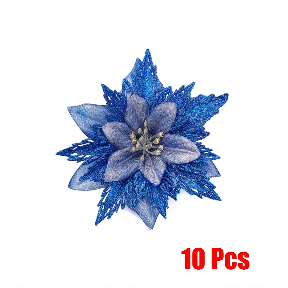 

Christmas Flowers 10pcs Home Party Replacement Spare Parts Wedding Wreath Accessories Artificial Flower Brand New