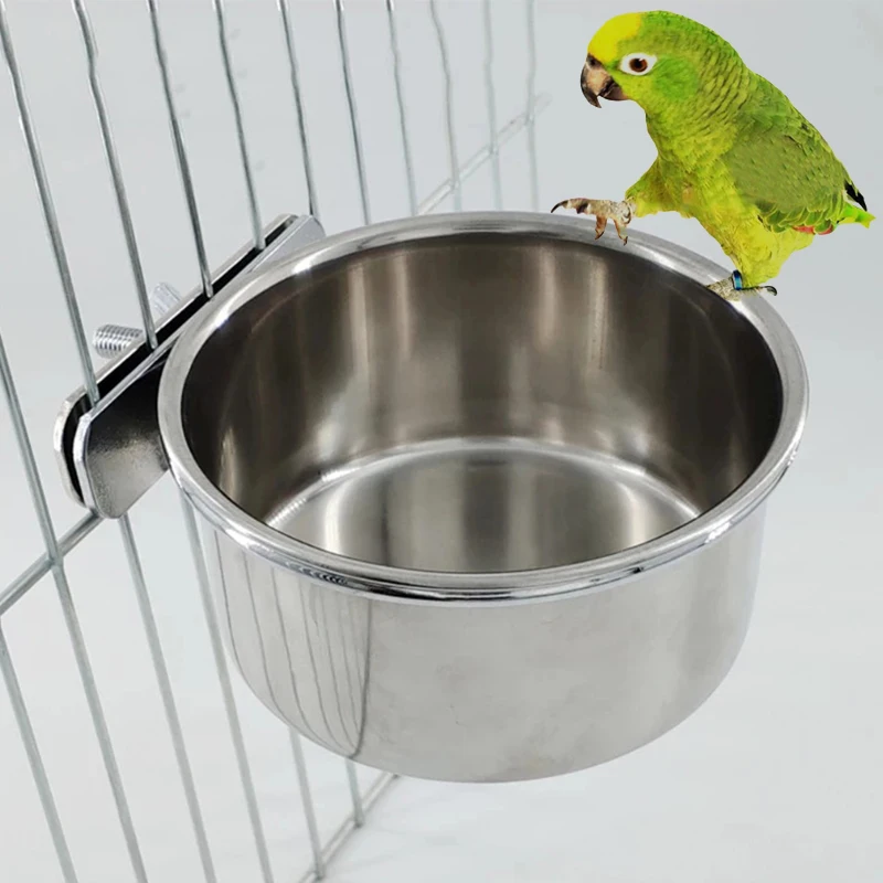 

Подвесной круглый фотобокс, 1 шт., 4-10 см, с фиксированной деталью, универсальный контейнер из нержавеющей стали для воды и еды для птиц, чашки, миски для домашних животных