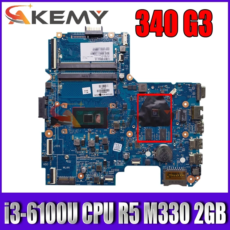 

Материнская плата для ноутбука HP 340 G3 845198-601 845198-001 с процессором SR2EU i3-6100u R5 M330 2 Гб GPU DDR4 MB 100% протестирована Быстрая доставка