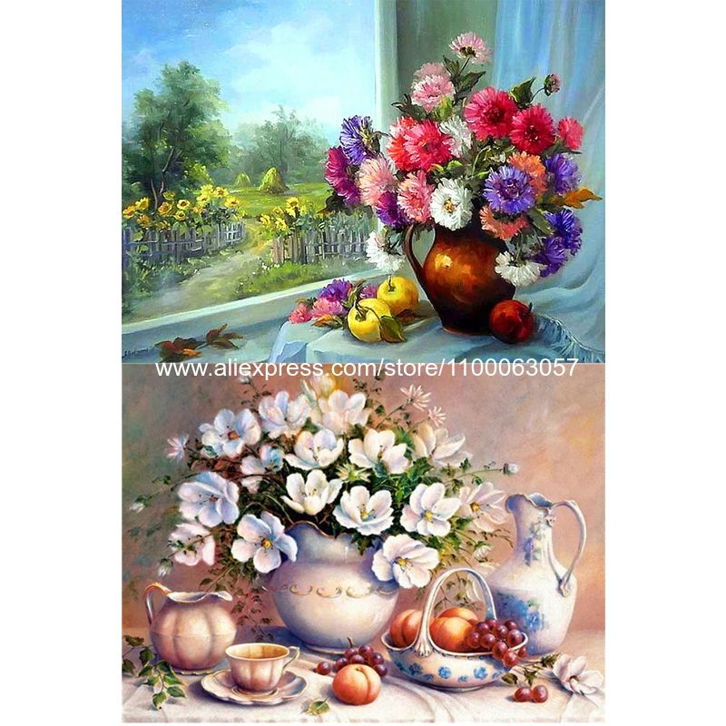 ROAMILY алмазная живопись цветок ваза Роза 5D Вышивка крестиком цветы полная мозаика