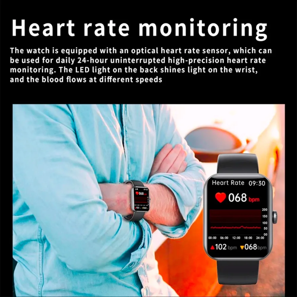 Смарт-часы F57L мужские с сенсорным экраном 2024 дюйма пульсометром и мониторингом