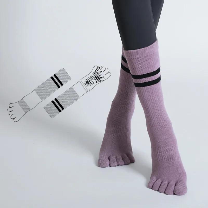 Профессиональные носки для йоги женщин осенне-зимние противоскользящие