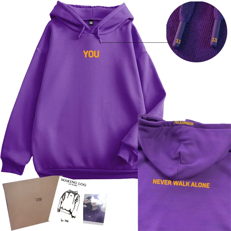 Kpop Jimin Merch Толстовка Seven With You Never Walk Alone Digital File унисекс уличная одежда Harajuku пуловер