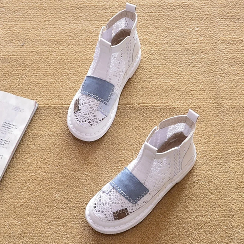 

Nice Fashion Women Summer Boots Thick Sole Mesh Shoes Casual Woman Boots Ladies Summer Footwear Women Ankle Boots A2383