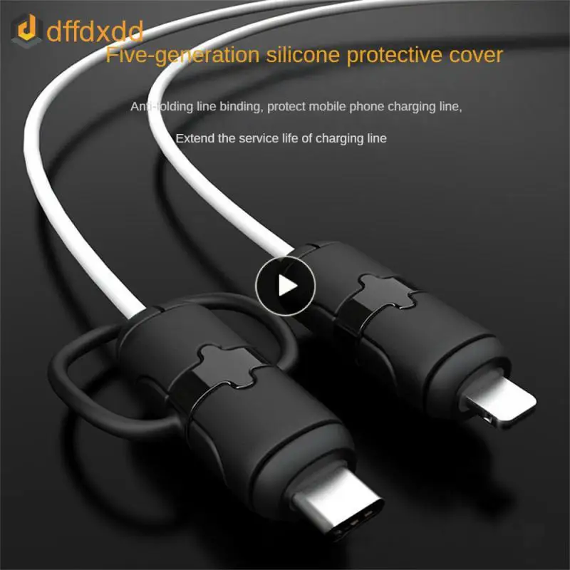 

Convenient Storage Data Cable Protection Sleeve 6 Colors Silica Gel Protect Multiple In One Tight Fit Without Sliding Beautiful