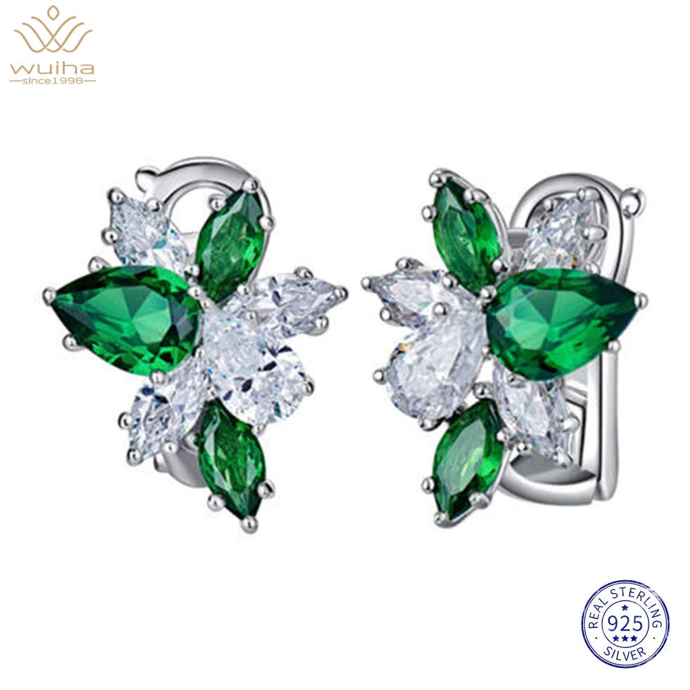 WUIHA 100% стерлингового серебра 925 пробы сверкающая груша огранка маркизы