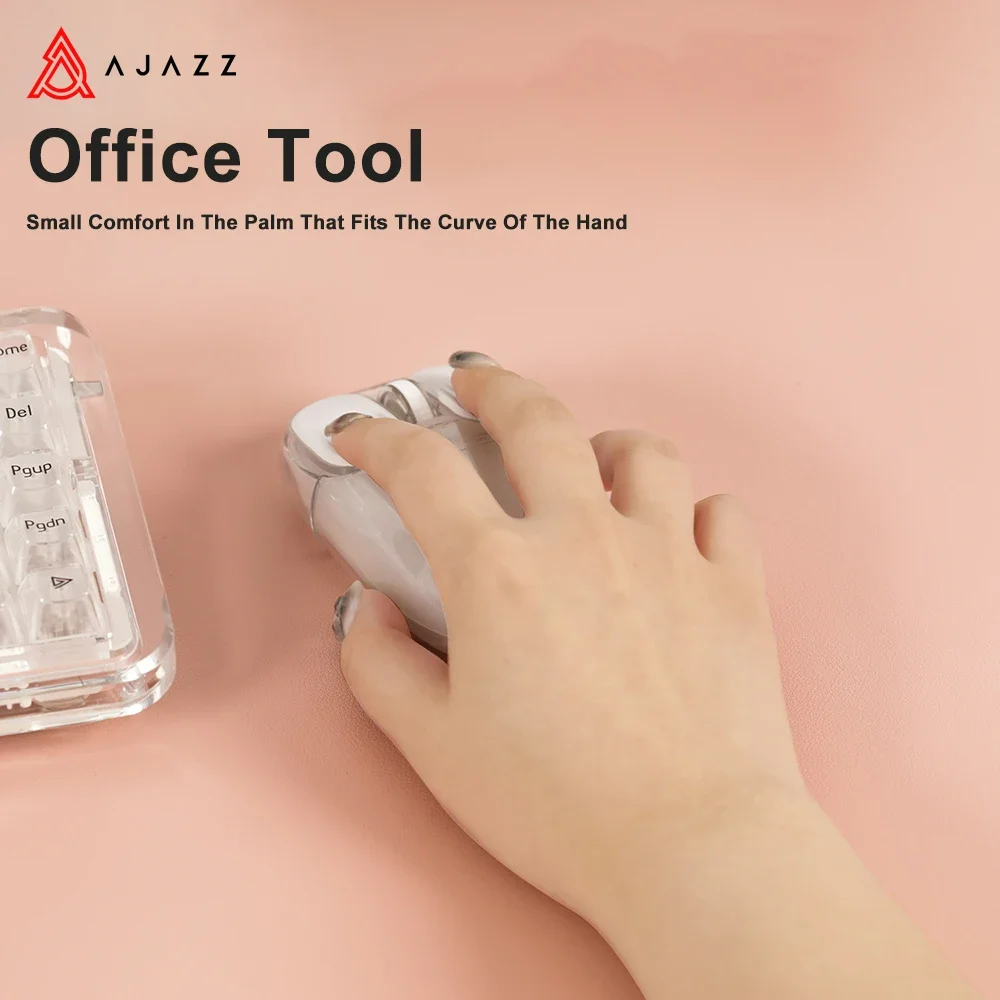 AJAZZ I069 Прозрачная мышь с беспроводной мышью 1600 точек на дюйм Офисная рабочая