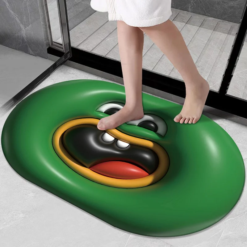 

Мультяшный трехмерный 3D напольный коврик для ванной комнаты, абсорбирующий легко сушить, грязевой напольный коврик с диатомами, грязный и нескользящий коврик