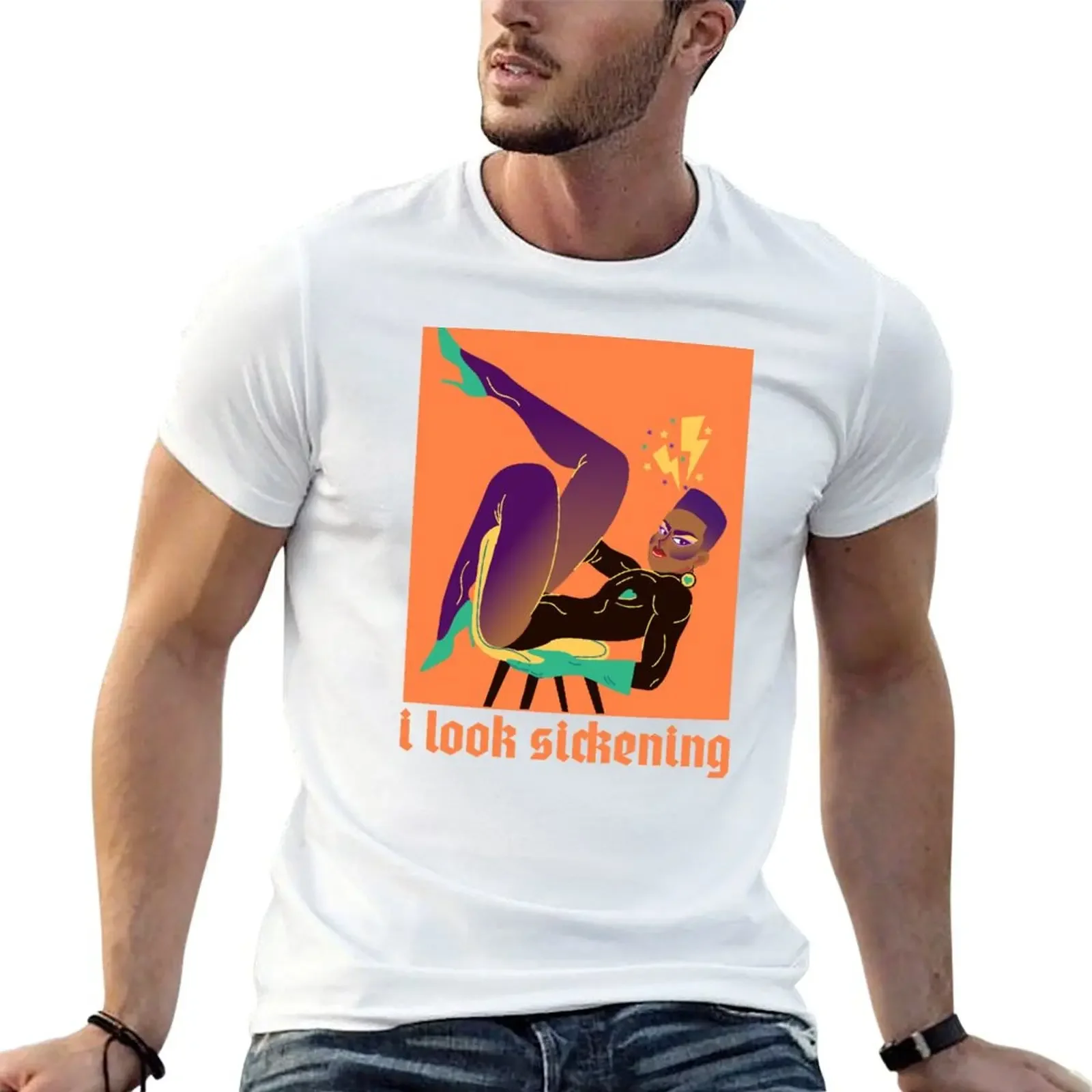 Футболка I Look Sickening-Rupauls Drag Race черные рубашки с рисунком рубашка в стиле аниме