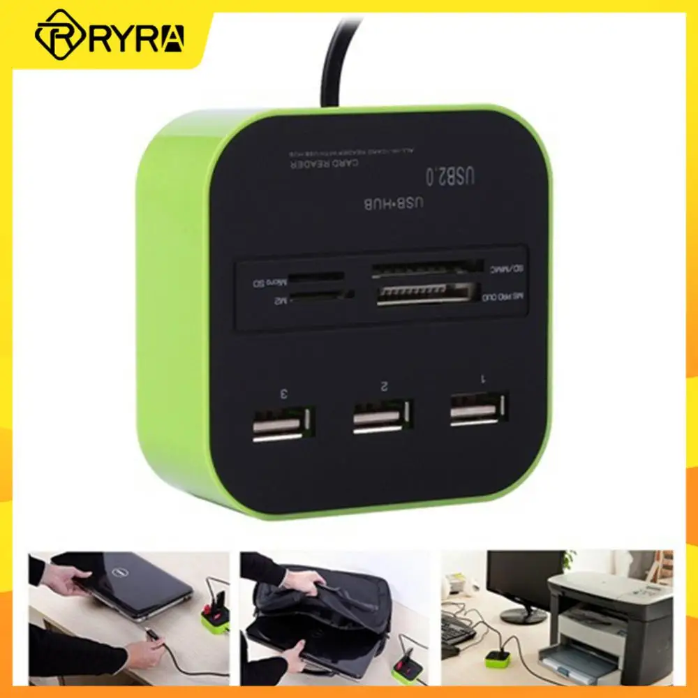 

RYRA USB концентратор комбо все в одном высокоскоростной USB 2,0 Micro SD кардридер 3 порта адаптер Разъем для планшетных ПК компьютера ноутбука