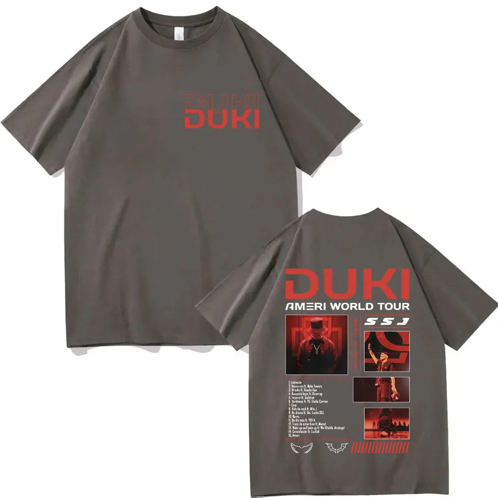 Рэпер Duki Ameri World Tour Графические футболки Мужская мода Хип-хоп Футболка с коротким