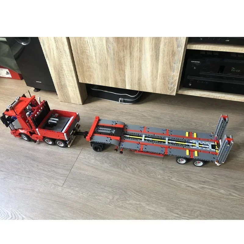MOC-35136 транспортный грузовик и прицеп в сборе строительный блок модель 1837 детали