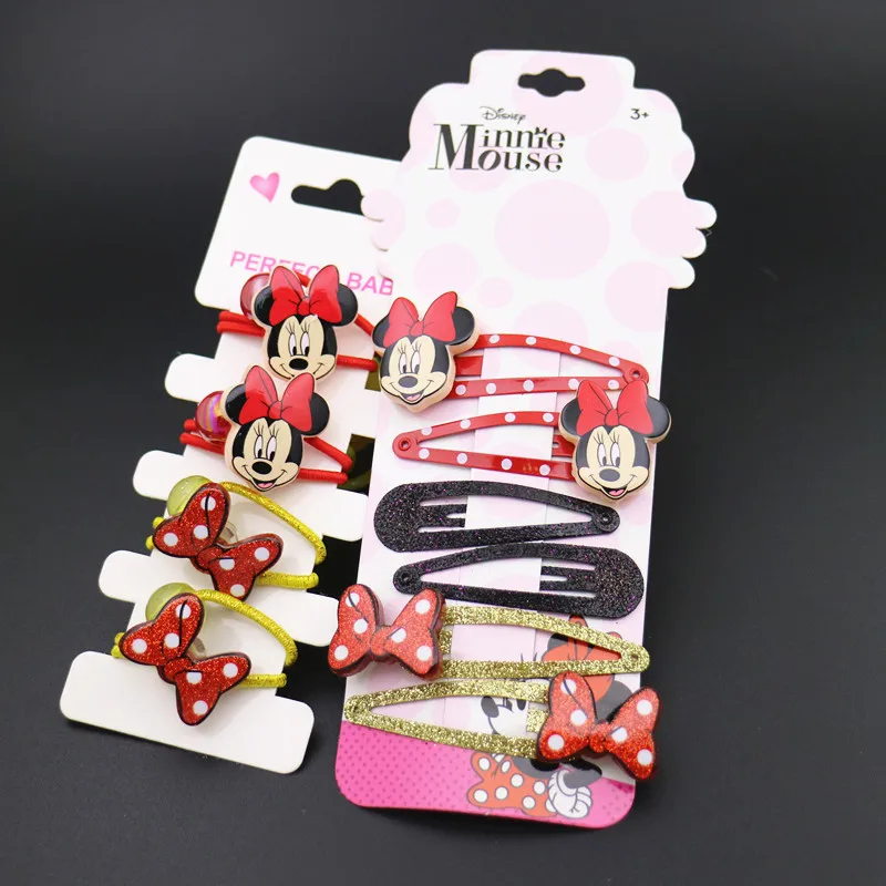 

4 pcs Disney Minnie Mickey Hair Rope Rubber Band Children Girls Jewelry Headdress Gift Set