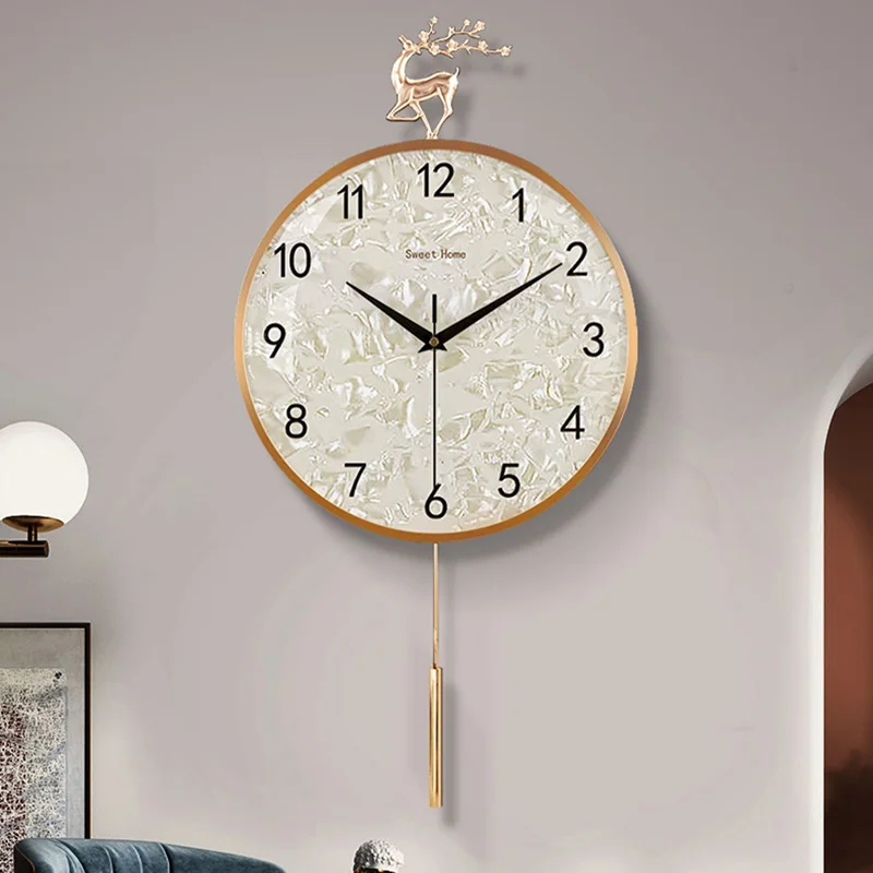 

Large Metal Luxury Wall Clock Modern Golden Unusual Silent Wall Clock Living Room Round Decoracion Salon Casa Bedroom Decoration