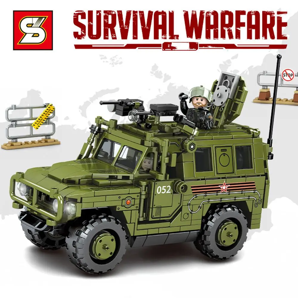 

4D Assembly Static Display Kids Gift Model Building Kits Plastic Toys Army Car Weapons Armored Vehicle