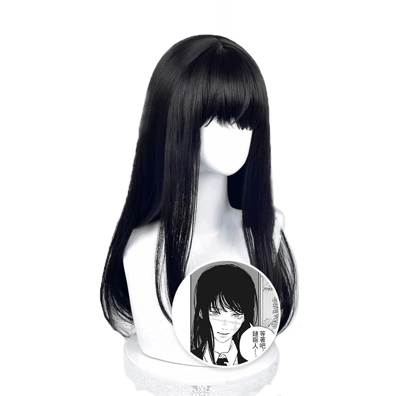 

Anime Chainsaw Man Mitaka Asa Cosplay Wig Asa Mitaka 65cm Long Black Heat Resistant Synthetic Hair Halloween Woman Wigs