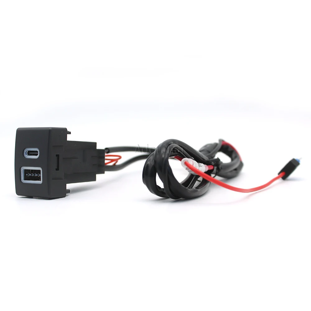 

Car Dual USB C PD Ports QC3.0 Right Hole Position 12V Cigarette Lighter Socket Quick Charger Use For Suzuki Jimny 07-15