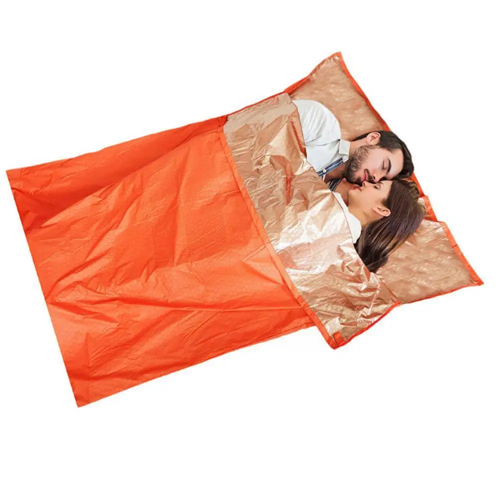 

Camping Thermal Insulation Sleeping Bag On For Outdoor Hiking Camping Adventure Emergency Rescue Blanket Double Sleepy Bag Z8c6