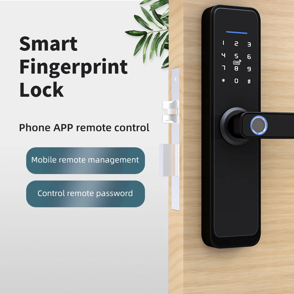 Tuya Zigbee Door Locks Biometric Fingerprint Locker Hotel Airbnb Smart Entry Home Handle App Unlock Digital Intelligent Lock images - 6