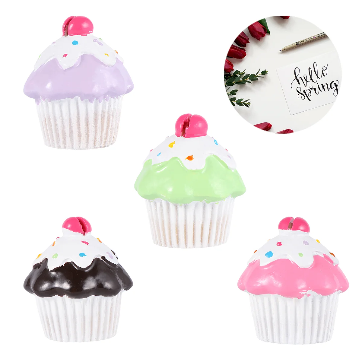 

4pcs Adorable Cake Shaped Pattern Sturdy Durable Photo Clip for Wedding Table