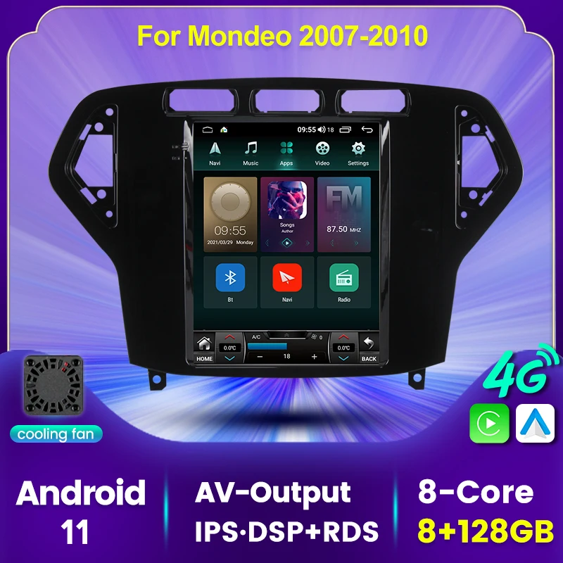 Автомобильный радиоприемник 9 7 дюймов IPS Android 11 8G + 128G мультимедийный GPS-плеер для