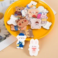 1 piece personality cute acrylic brooch cartoon bear badge pack pendant girls trinket birthday gift party jewelry