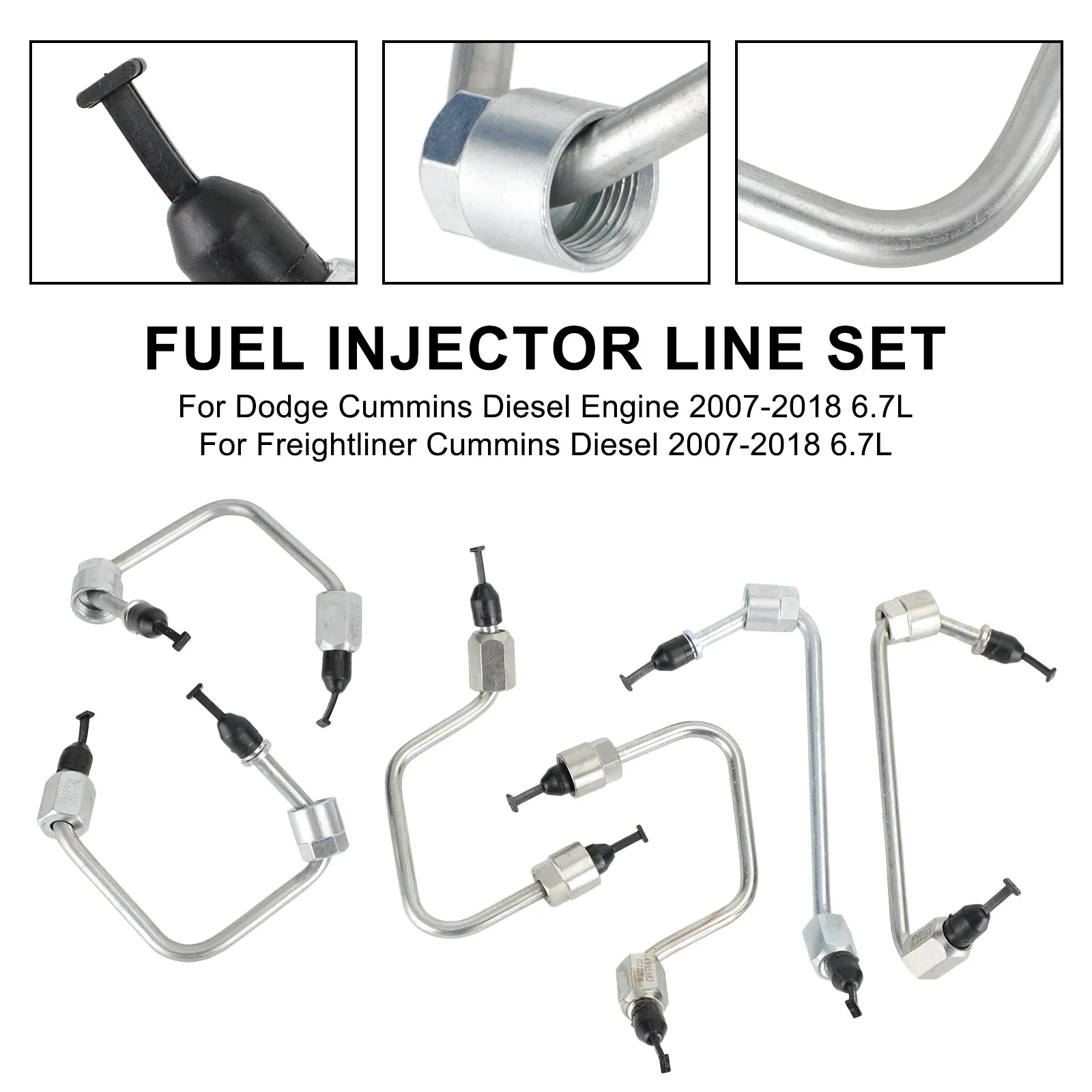 

Areyourshop 6PCS Complete Injector Fuel Line Set Fit for Dodge Cummins Diesel 2007-18 6.7L Car Accessories Parts