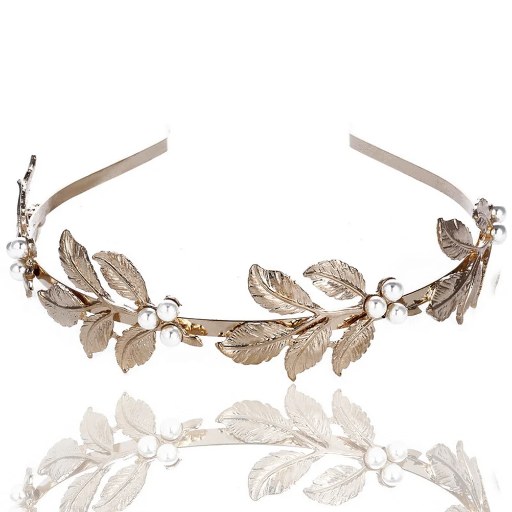 

1 pc Bridal Headband Gold Leaf Headdress Hair Accessory Headpieces for Party
