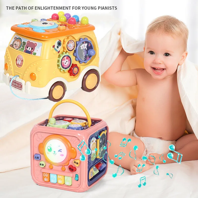 

Детские игрушки, развивающая игрушка-кубик сенсорной музыкальной активности, трек-лабиринт в форме сортировочной игры, Обучающие игрушки для малышей, подарки