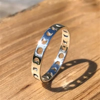 phases of the moon stacking ring in size 7 celestial jewelry mens constellation band galaxy celestial wedding crescent moon rin