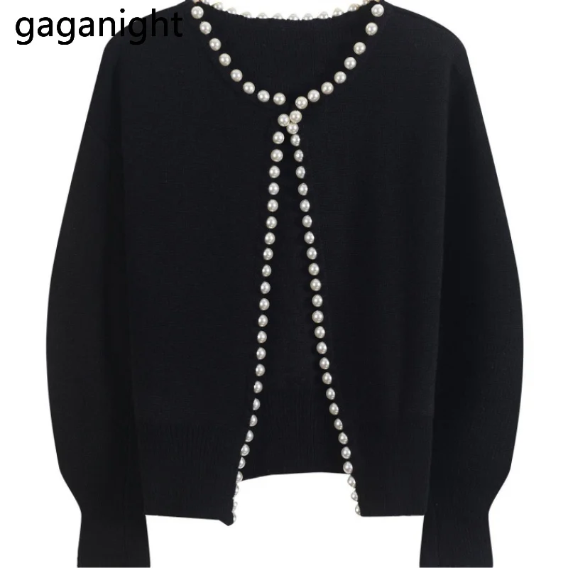 Gaganight жемчужный женский кардиган модный свитер осенне-зимняя одежда для женщин