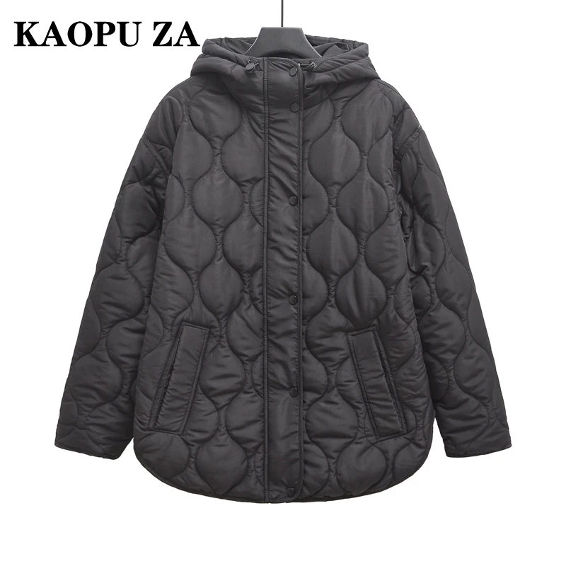 KaOPU ZA 2024 осеннее женское винтажное пальто стеганая куртка классическая женская