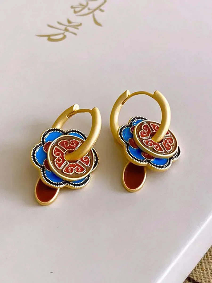 Новые китайские эмалированные глянцевые серьги из серебра S925 пробы