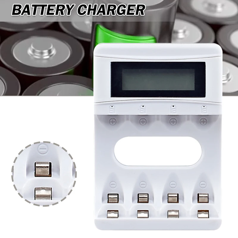 

1pc LCD Display Smart Battery Charger 4 Slots Intelligent Chargers For AA AAA NI-CD NI-MH Rechargeable Batteries With USB Cable